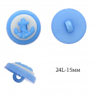 Пуговицы пластик Якорь TBY.P-2324 цв.18 синий 24L-15мм, на ножке, 400 шт