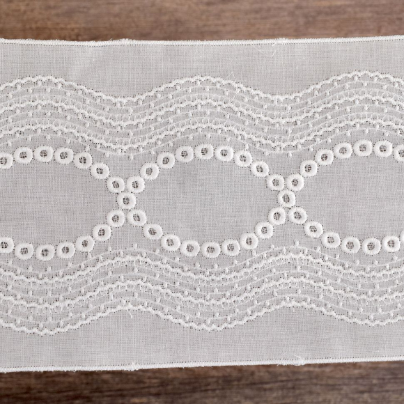 173891_Шитье-вышивка на батисте, прошва, 110 мм, цвет белый