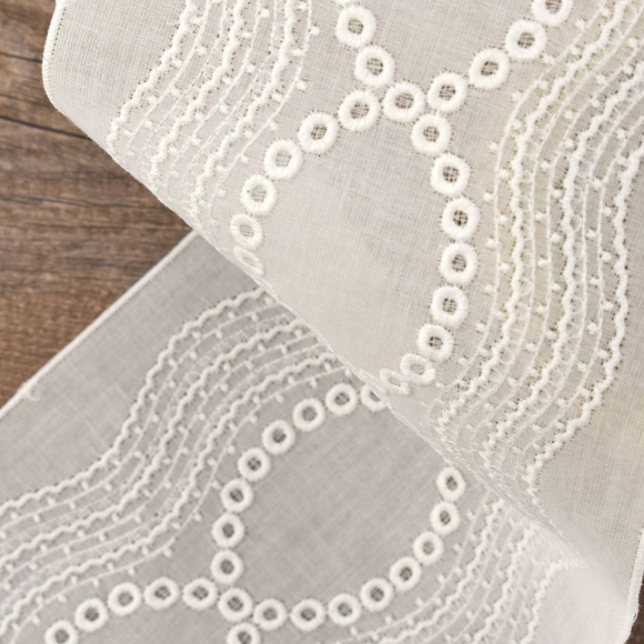 173891_Шитье-вышивка на батисте, прошва, 110 мм, цвет белый