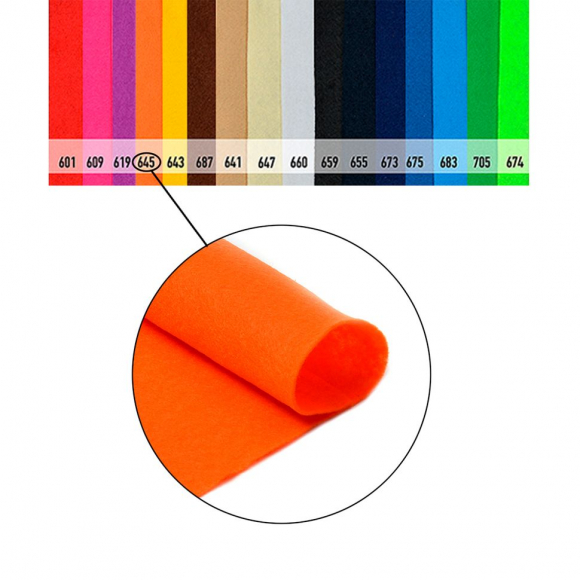 Фетр в рулоне жесткий Magic 4 Hobby 1мм 100см арт.FLT-H2 уп.1м цв.645 бл.оранжевый Фетр в рулоне жесткий Magic 4 Hobby 1мм 100см арт.FLT-H2 уп.1м цв.645 бл.оранжевый