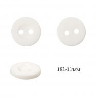 Пуговицы пластик арт.TBY.378.11.WH цв.белый, 18L-11мм, 2 прокола, 200шт