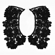 Воротник кружевной TBY.1945 19,5х19см цв.02 черный уп.5 комп