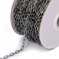 Цепочка 4х1мм, TBY-1941-2 металл цв.черн.никель рул.25м