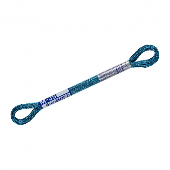 Нитки для вышивания Gamma мулине NM металлик 100% полиэстер 12 x 8 м цв.М-35 аквамарин