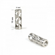 Наконечник для шнура металл TBY TC03 отв.4мм цв.никель уп. 50шт Наконечник для шнура металл TBY TC03 отв.4мм цв.никель уп. 50шт