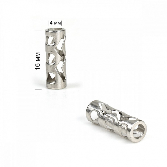 Наконечник для шнура металл TBY TC03 отв.4мм цв.никель уп. 50шт
