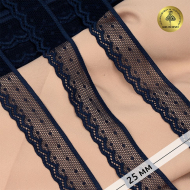 Кружево-стрейч KRUZHEVO арт.TBY.8028 шир.25мм цв.S919 синий сапфир уп.50м