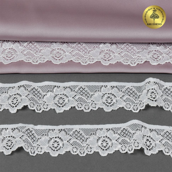 Кружево-стрейч KRUZHEVO арт.TBY.L839 шир.30мм цв.F102 молочный уп.50м