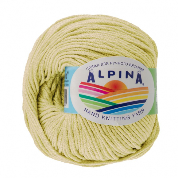 Пряжа ALPINA RENE (100% мерсеризованный хлопок) 10х50 г/105м цв.006 св.желтый