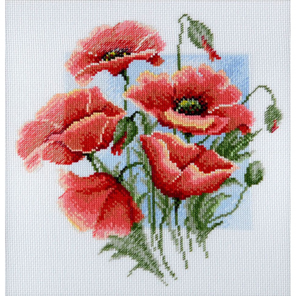 Набор для вышивания МАРЬЯ ИСКУСНИЦА арт.04.007.09 Полевые маки 25х25 см