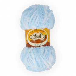 Пряжа ADELIA SOFIA (100% полиэстер) 10х50г/90м цв.03 голубой/белый