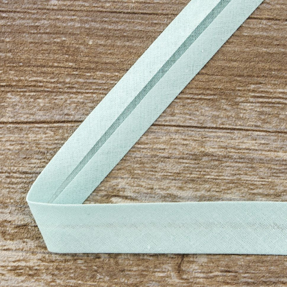 Косая бейка хлопок/полиэстер 20 мм, 25 м, цвет 53, ментоловый