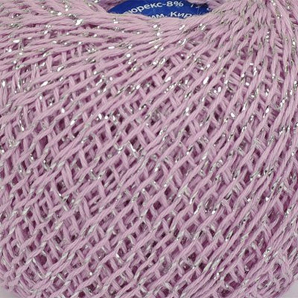 Нитки для вязания Сверкающая Снежинка (92% хлопок, 8% люрекс) 20х25г/195м цв.1001