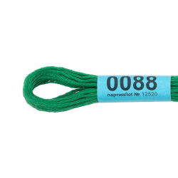 Нитки для вышивания Gamma мулине (0001-0206) 100% хлопок 24 x 8 м цв.0088 зеленый