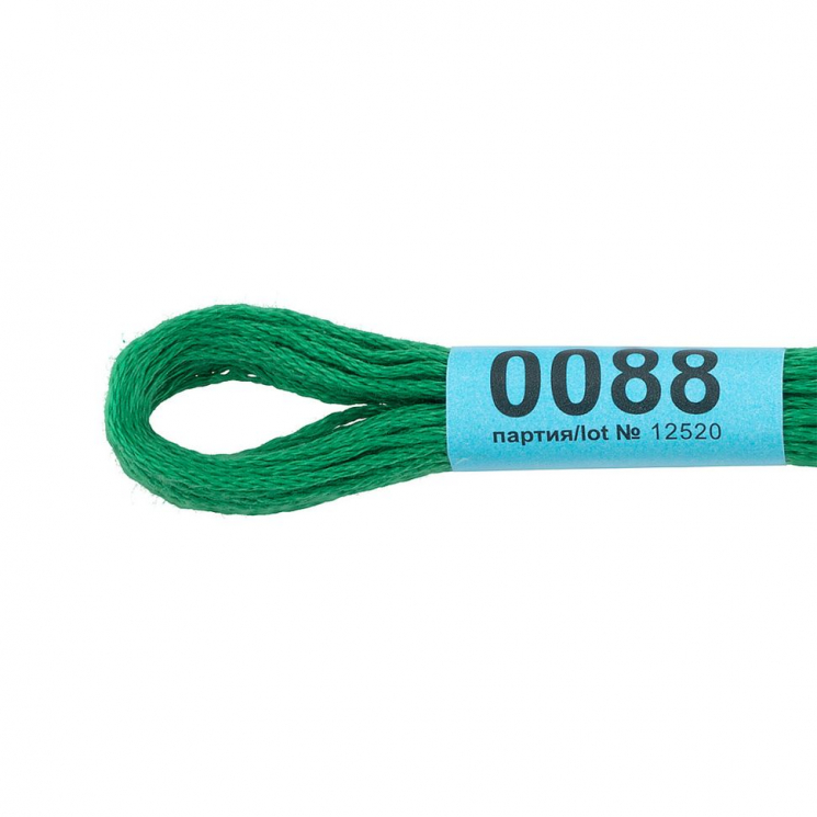 Нитки для вышивания Gamma мулине (0001-0206) 100% хлопок 24 x 8 м цв.0088 зеленый