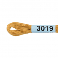 Нитки для вышивания Gamma мулине (0820-3070) 100% хлопок 24 x 8 м цв.3019 т.охра