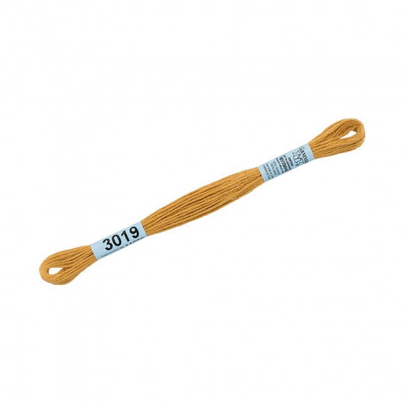 Нитки для вышивания Gamma мулине (0820-3070) 100% хлопок 24 x 8 м цв.3019 т.охра