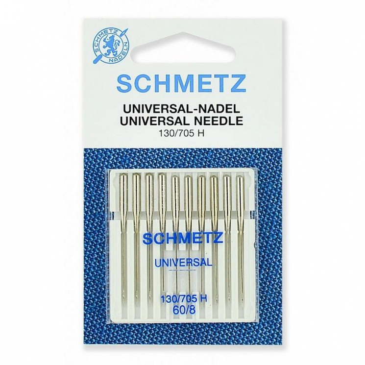 Иглы для бытовых швейных машин Schmetz стандартные 130/705H №60, уп.10 игл