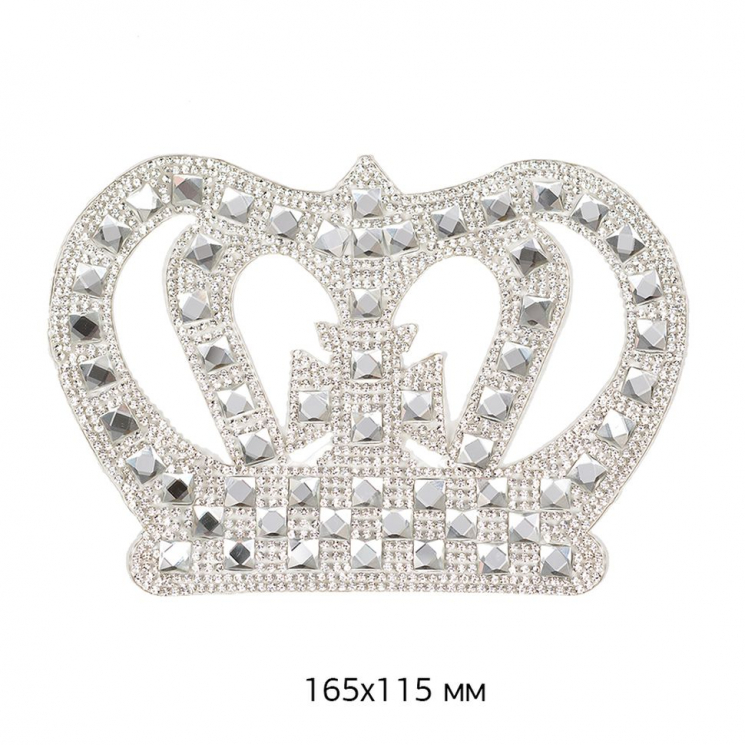 Термоаппликация со стразами Корона арт.TBY.CROWN.1 165х115мм