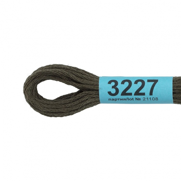 Нитки для вышивания Gamma мулине (3173-6115) 100% хлопок 24 x 8 м цв.3227 т.серый