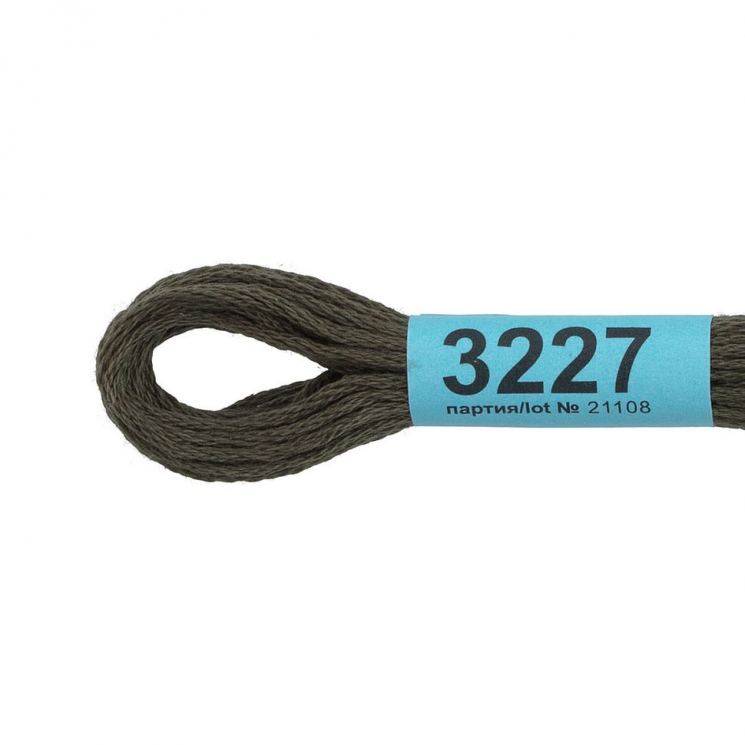 Нитки для вышивания Gamma мулине (3173-6115) 100% хлопок 24 x 8 м цв.3227 т.серый