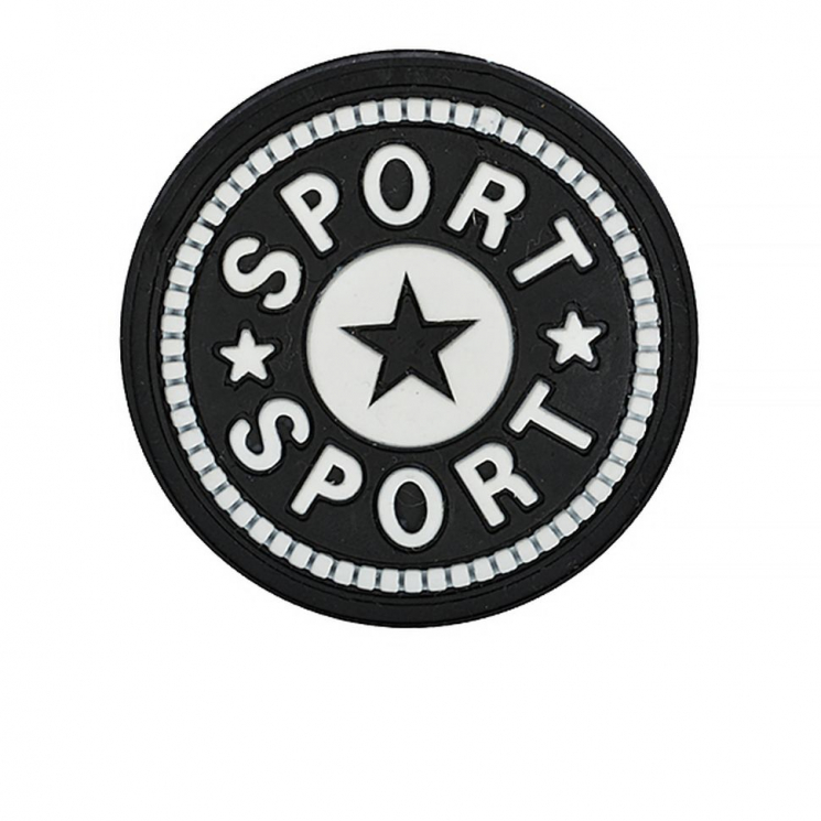 Аппликация пришивная SPORT арт.TBY.SHEV.10.1 3,7х3,7см цв.черн/серый уп.20шт