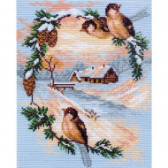 Рисунок на канве МАТРЕНИН ПОСАД арт.28х37 - 0734-1 Зимняя открытка