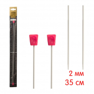 Спицы прямые c утолщением алюминий №2.0 35 см. 2 шт