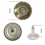 Пуговицы джинсовые сталь 20мм CY 1230 New Star цв. антик уп. 1000шт
