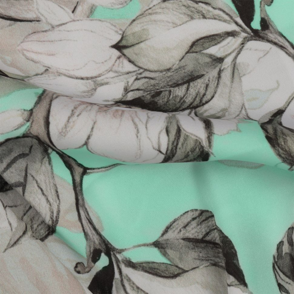 Ткань шелк Армани креп 90 г/м? 97% полиэстер, 3% лайкра шир.148 см арт.T.0297.4 цв.04 бирюзовый рул.25м