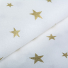 Ткань ранфорс с глитером Звездочки, арт.WH 19630-1, 130г/м?,100% хлопок, шир.240см, цв.белый/золото, уп.10м