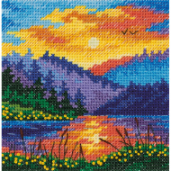 Набор для вышивания KLART арт. 8-406 Закат на озере 10х10 см