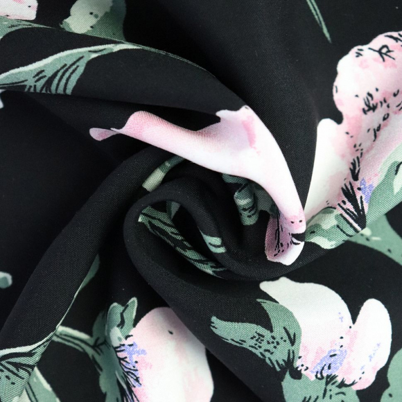 Ткань Штапель 105 г/м? 100% вискоза шир.150 см арт.Р.21085.01 цв.01 синий уп.25м