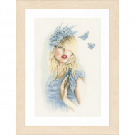 Набор для вышивания LANARTE арт.PN-0155691 Blue butterflies 30х46 см