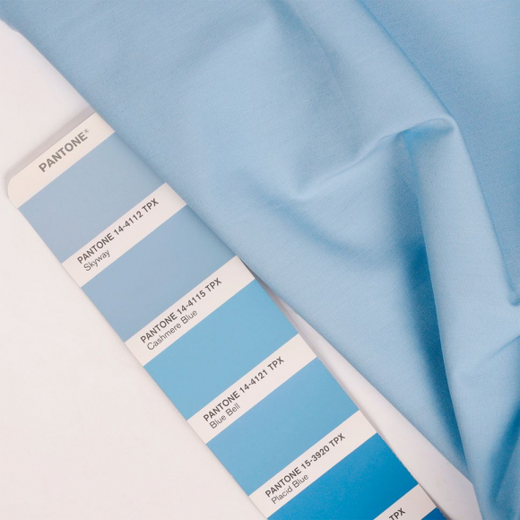 Ткань ТиСи поплин стрейч 110 г/м? 65% пэ, 33% хлопок, 2% спандекс шир.150 см арт.TBY.TC.05 цв.св.голубой уп.5м