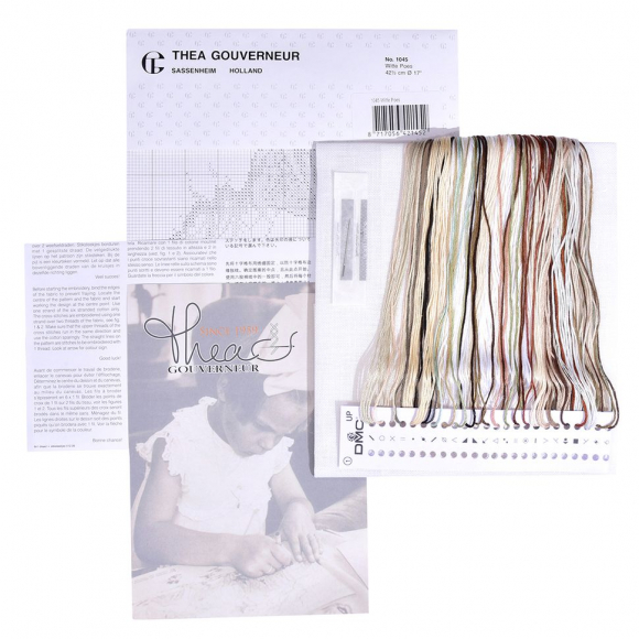 63043_Набор для вышивания "Белый персидский кот", канва лён 32 ct