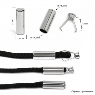 Наконечник для шнура металл TBY OR.0305-5372 (12х5.5мм) цв. никель уп. 100шт