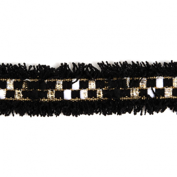 Тесьма Шанель арт.TBY SH82 шир.25мм цв.черный уп.13,71м