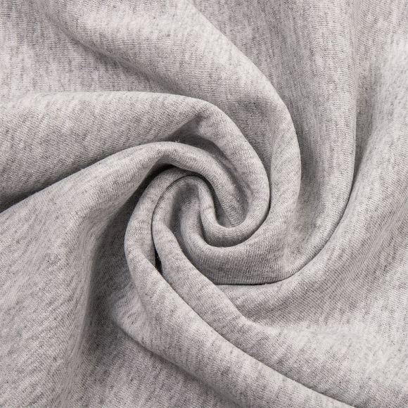 Ткань трикотаж Футер 3х нитка начес хлопок 320г пенье 185см сер.меланж уп.6м