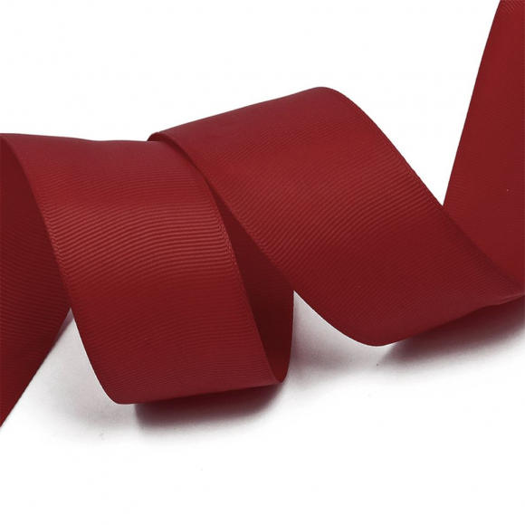 Лента Ideal репсовая в рубчик шир.38мм цв. 260 бордовый уп.27,42м
