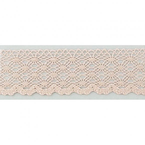 111969_Мерсеризованное хлопковое кружево, 30 мм, цвет пыльно-розовый