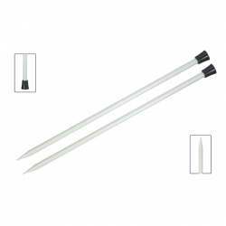 45203 Knit Pro Спицы прямые для вязания Basix Aluminum 3,5мм/25см, алюминий, серебристый