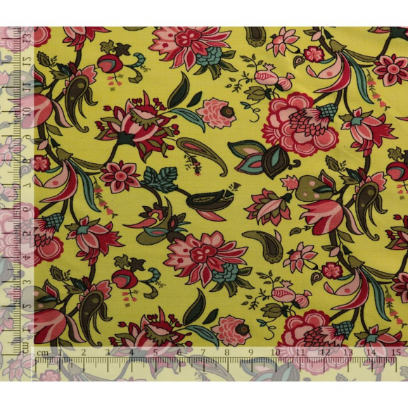 Ткань Штапель 105 г/м? 100% вискоза шир.145 см арт.Р.15380.02 цв.02 горчичный уп.25м