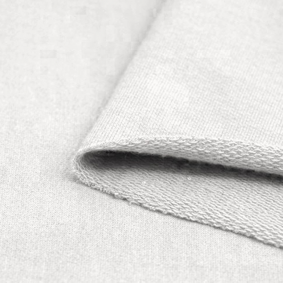 Ткань трикотаж Футер 3х нитка петля хлопок 320г пенье 190см белый уп.6м