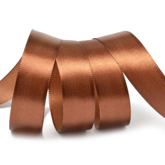 Лента атласная 20мм цв.3135 коричневый IDEAL уп.27,4 м