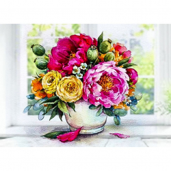 Алмазная мозаика Ah5592 Цветочное настроение 30х40