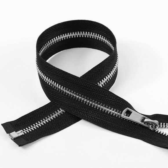 Молния MaxZipper мет. Титан №5 никель 70см цв.F322 черный уп.1 шт