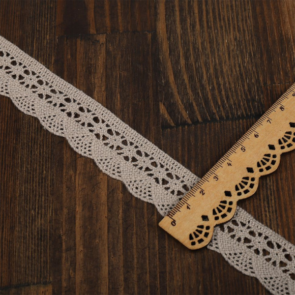 Кружево хлопковое KRUZHEVO 27мм арт.TR.1005 цв.09 лен, уп.10м Кружево хлопковое KRUZHEVO 27мм арт.TR.1005 цв.09 лен, уп.10м