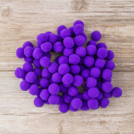 75688_Помпоны декоративные, россыпь, диаметр 20 мм, 100 шт, цвет фиолетовый