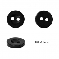 Пуговицы пластик арт.TBY.378.11.BK цв.черный, 18L-11мм, 2 прокола, 200шт